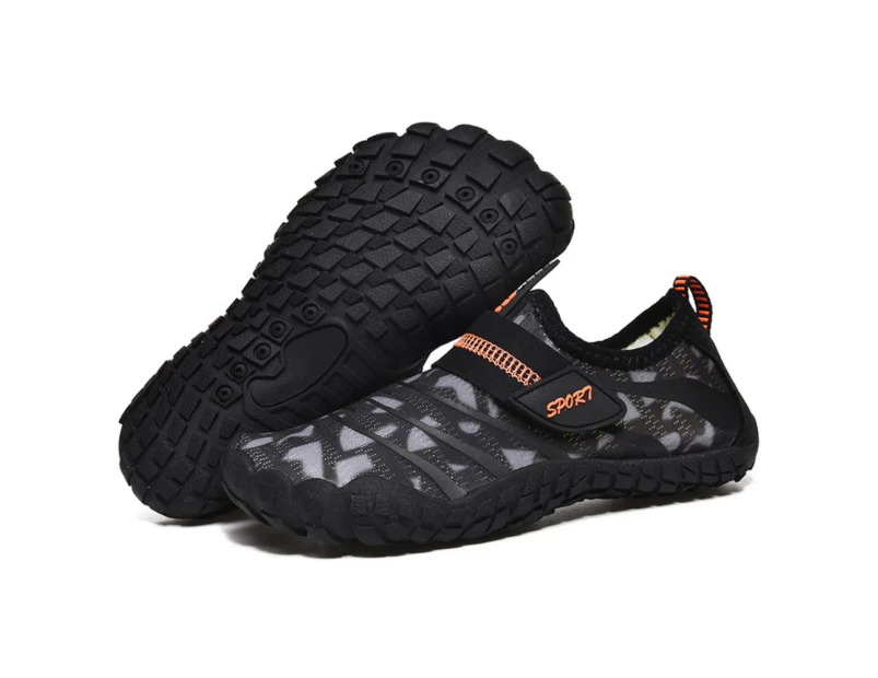JACK'S AQUA SPORTS Kids Water Shoes Barefoot Quick Dry Aqua Sports Shoes Boys Girls (Pattern Printed) - Black