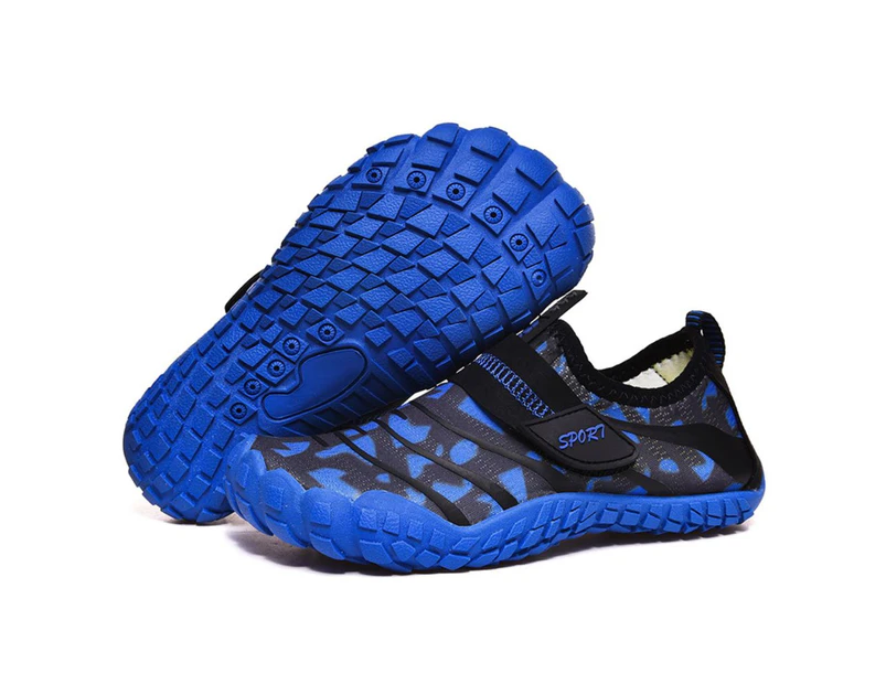 JACK'S AQUA SPORTS Kids Water Shoes Barefoot Quick Dry Aqua Sports Shoes Boys Girls (Pattern Printed) - Blue