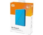 WD My Passport 4TB USB 3.0 Portable Hard Drive - Blue