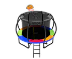 Pop Master 12FT Curved Trampoline Basketball Hoop Ladder PE Sunshade Cover 5 Year Warranty Only For Frame With Free Bonus Package