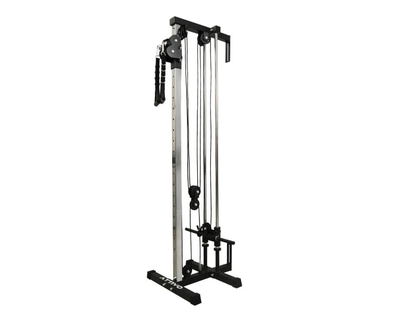 Wall Mount Cable Station with Adjustable Dual Pulley System