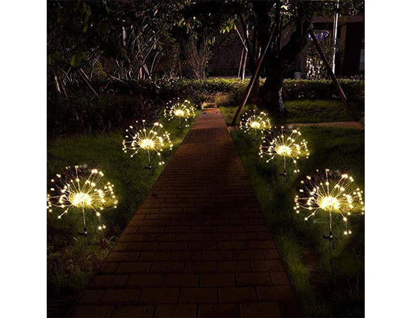 Solar Outdoor Sparkling Fireworks LED Lights - 2- Warm Light