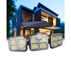 Solar Powered Three Head Motion Sensor Outdoor Solar Light 270 ° Wide Angle Wall Remote Lamp