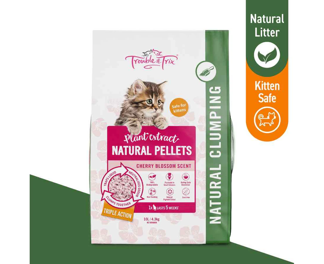 Trouble and Trix Natural Pellet Cherry Blossom Cat Litter