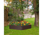 Costway HDPE Raised Garden Bed Outdoor Hexagonal Planter Box Vegetable Herbs Flower Brown 2 Configurations 123x61x 20.5cm