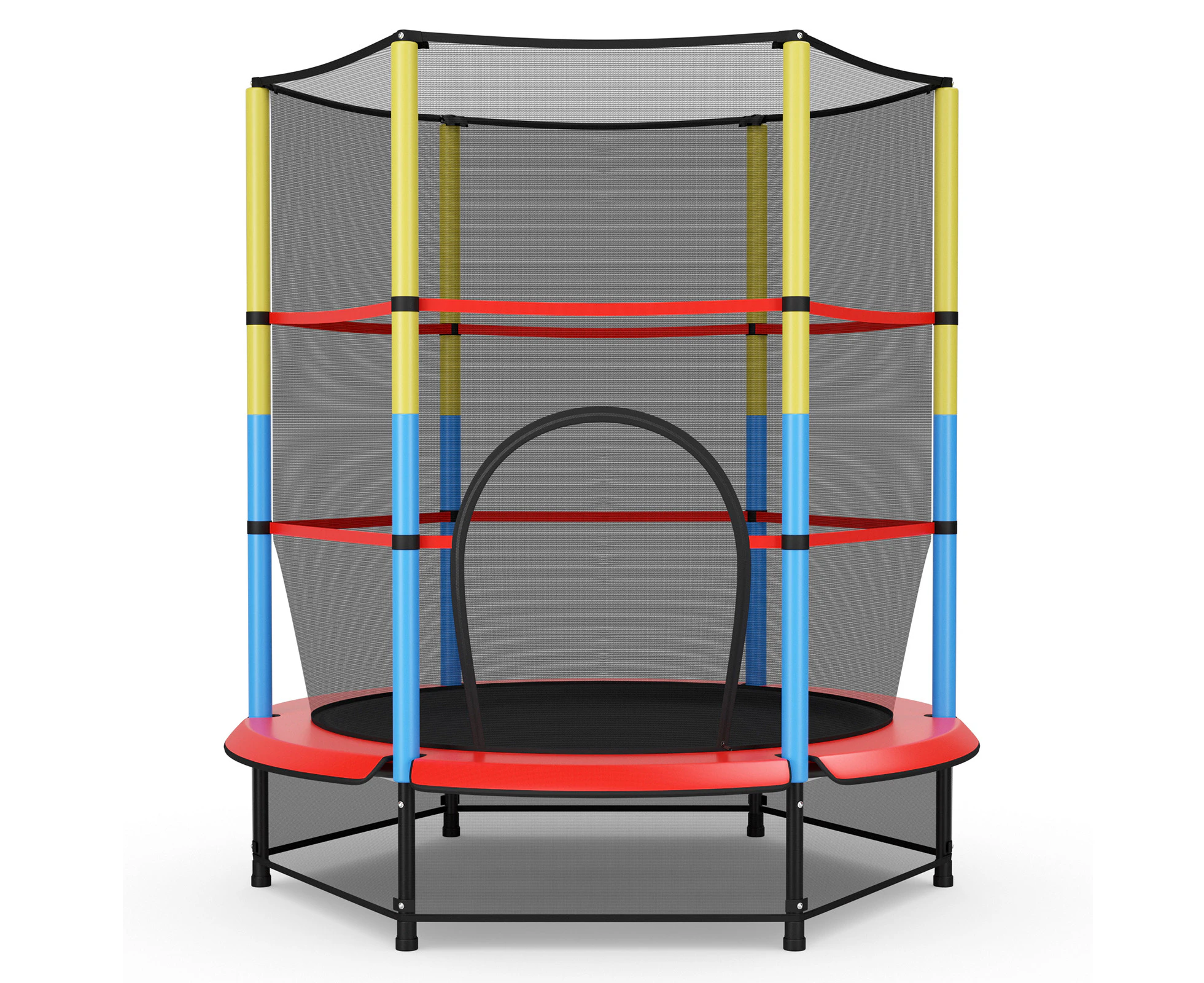 Costway 55" Trampoline Round Trampoline w/security Net Enclosure Pad Indoor Outdoor Jumping Gift