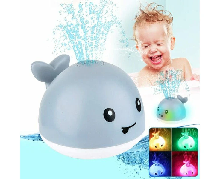 Whale Water Sprinkler Bath Toy - Grey