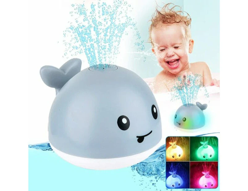 Whale Water Sprinkler Bath Toy - Grey