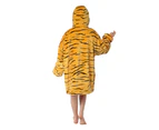 Advwin Oversized Cuddle Hoodie Blanket Kids Soft Warm Comfortable Giant Front Pocket One Size Fits All - Tiger Stripes
