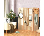 Giantex 4-Panel Room Divider Pegboard Display 152cm Tall Folding Privacy Screen for Retail Home Decoration,Natural