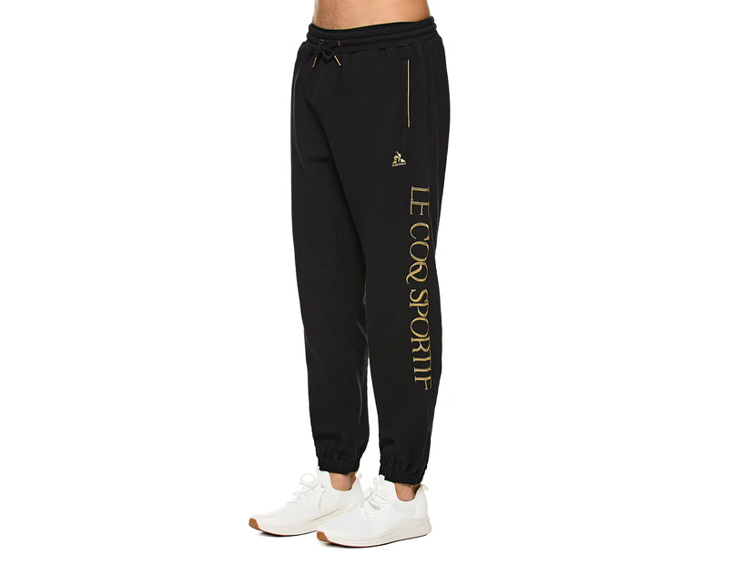 Le Coq Sportif Men's Richie Gold Trackpants / Tracksuit Pants - Black