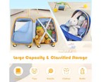 Costway 2PC Kids 18" Luggage + 13" Backpack Set Travel Trolley Suitcase Set Luggage Carry On Bag Hard Shell Car Pattern Birthday Gift