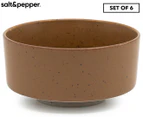 Set of 6 Salt & Pepper 12cm Claro Bowls - Rust