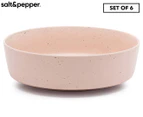 Set of 6 Salt & Pepper 18cm Claro Bowls - Pink