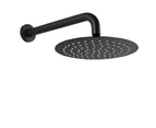 Round 250mm ABS Rainfall Shower Head Stainless steel Shower Arm Wall Mounted Black