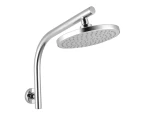 Round 200mm ABS Rainfall Shower Head  Stainless steel Shower Arm Gooseneck Wall Mounted Chrome silver