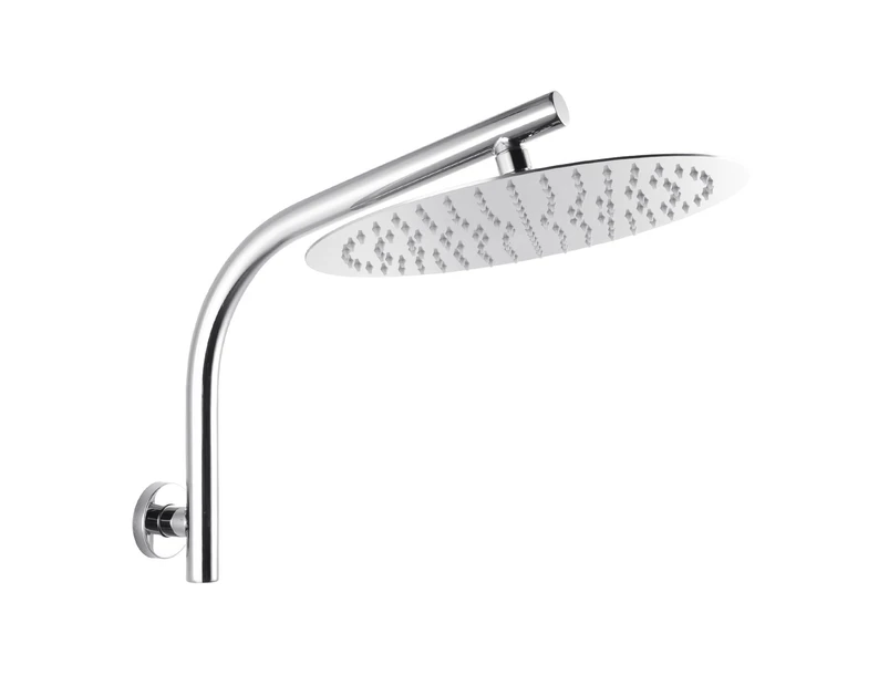 Round 300mm ABS Rainfall Shower Head Stainless steel Shower Arm Gooseneck Wall Mounted Chrome silver