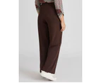 Millers Wide Leg Brushed Pants - Womens - Chocolate