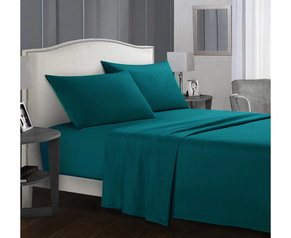 1800TC Delux Ultra Soft Microfibre Fitted Full Sheet Set in Teal For Single,King Single, Double, Queen ,King, Mega Queen ,Mega King Size Bed