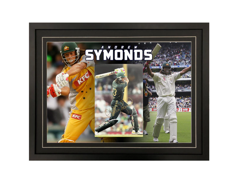 Cricket - Andrew Symonds Signed & Framed 8x12 Photo Display