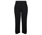 Autograph Crepe Pants Wide Legs - Womens - Plus Size Curvy - Black