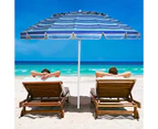 Costway 2.45M Outdoor Beach Umbrella Potable Tilting Sun Shade Parasol Shelter Canopy Oxford Fabric Garden Patio Picnic