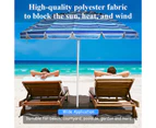 Costway 2.45M Outdoor Beach Umbrella Potable Tilting Sun Shade Parasol Shelter Canopy Oxford Fabric Garden Patio