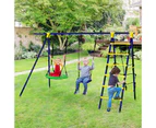 Costway 5-IN-1 Metal Climb and Swing Set Kids Outdoor Playground Play Set Activity Center Fun w/Basketball Hoop