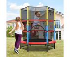 Costway 55" Trampoline Round Trampoline w/security Net Enclosure Pad Kids Indoor Outdoor Jumping Gift