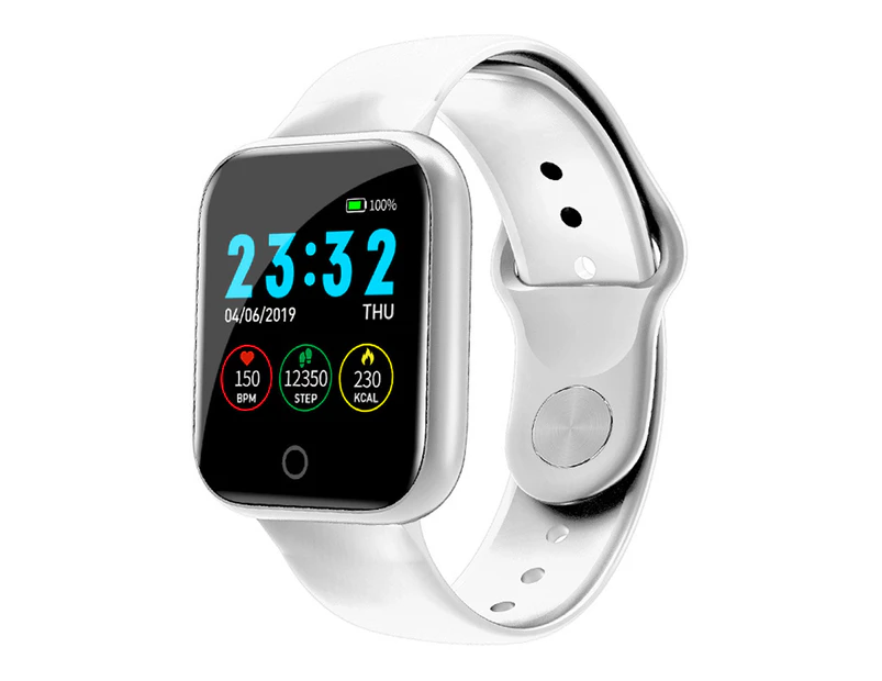 I5 Smart Watch Wristband Fitness Pedometer Blood Pressure Heart Rate Monitoring - White