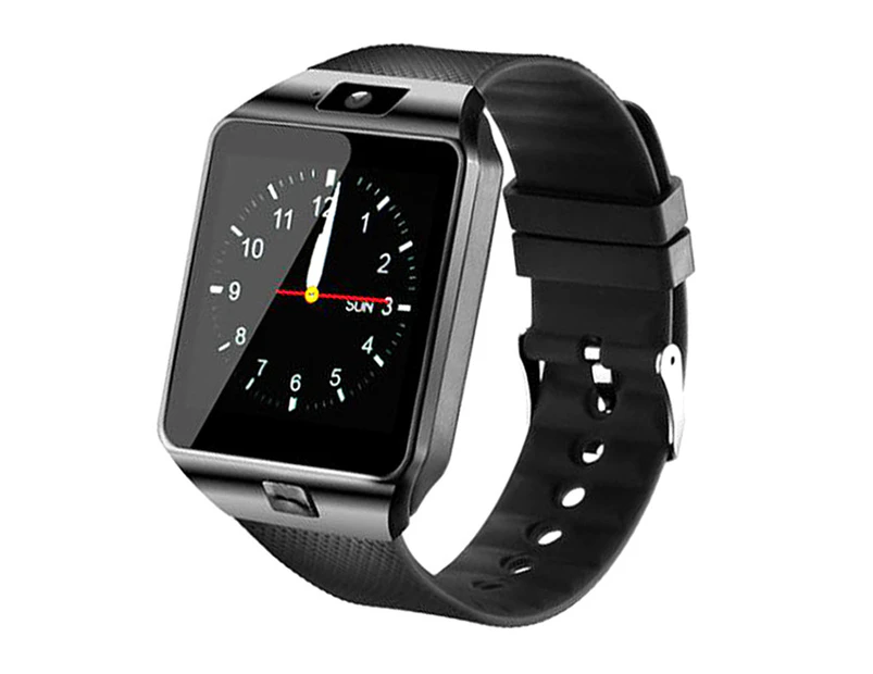 Touchscreen Smart Watch Bluetooth Video Phone Music Sports Monitoring Bracelet - Black