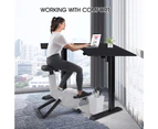 L Shaped Standing Desk Black Corner Sit Stand Computer Table Electric Motorised Height Adjustable Ergonomic Home Office