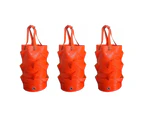 3 Pcs Reusable Durable Hanging Strawberry Grow Bag Orange