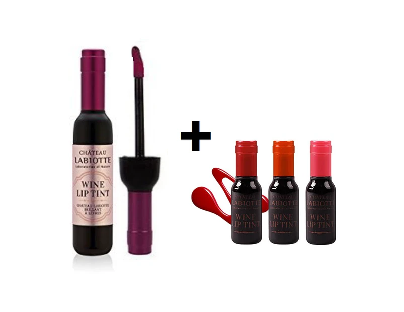 Labiotte Chateau Wine Lip Tint #RD02 Nebbiolo Red Lip Stain + Face Sheet Mask