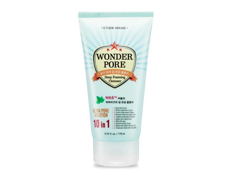 Etude House Wonder Pore Deep Foaming Cleanser 170ml Daily Cleansing Foam + Face Sheet Mask