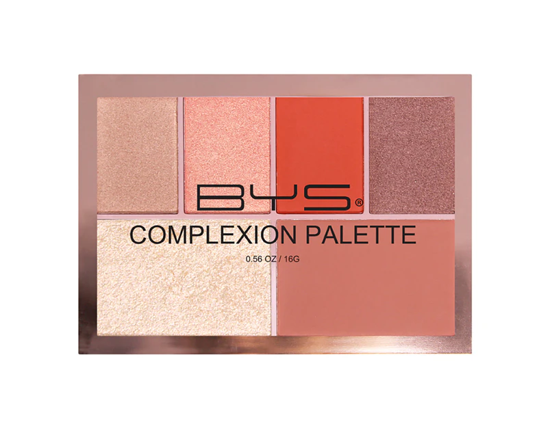 BYS Complexion Palette Fire Face Makeup Bronzer/Blush Matte/Shimmer 6 Shades 16g
