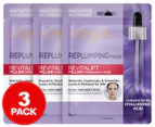 3 x L'Oréal Revitalift Filler [+Hyaluronic Acid] Replumping & Smoothing Sheet Mask 30g