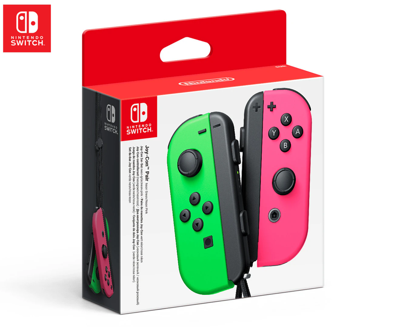 Nintendo Switch Joy Con Neon Green and Neon Pink Pair