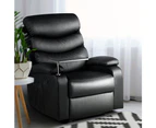 Artiss Recliner Chair Armchair Lounge Sofa Chairs Couch Leather Black Tray Table