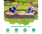 Costway Large Kids Sandpit Garden Bed Sandbox Outdoor Sand Pit Play Toy Beach Backyard Gift w//4 Seats & Cover & Liner