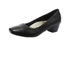 Boulevard Womens Low Heel Plain Court Shoes (Black) - DF415