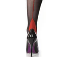 Silky Womens Scarlet Backseam Stockings (1 Pair) (Black/Red) - LW218