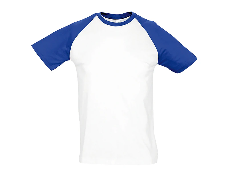 SOLS Mens Funky Contrast Short Sleeve T-Shirt (White/Royal Blue) - PC300