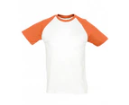 SOLS Mens Funky Contrast Short Sleeve T-Shirt (White/Orange) - PC300