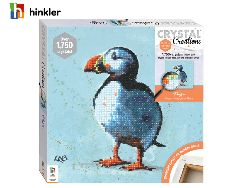 Hinkler Crystal Creations Craft Canvas Kit - Puffin