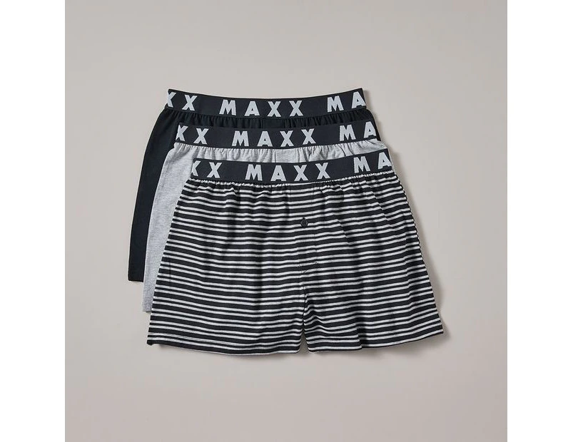Maxx 3 Pack Knit Boxers - Grey