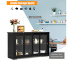 Giantex Kitchen Sideboard Wooden Buffet Storage Cabinet w/ Adjustable Shelf & Sliding Doors for Kitchen Dining Living Room,Black