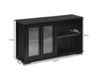 Giantex Kitchen Sideboard Wooden Buffet Storage Cabinet w/ Adjustable Shelf & Sliding Doors for Kitchen Dining Living Room,Black