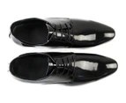 Zasel Bond Patent Shiny Black Lace Up Dress Work Mens Wedding Shoes Leather - Black