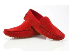 Mens Zasel Summer Boat Shoes Red Suede Casual Slip On Deck Driving Grip Loafers Synthetic - Red